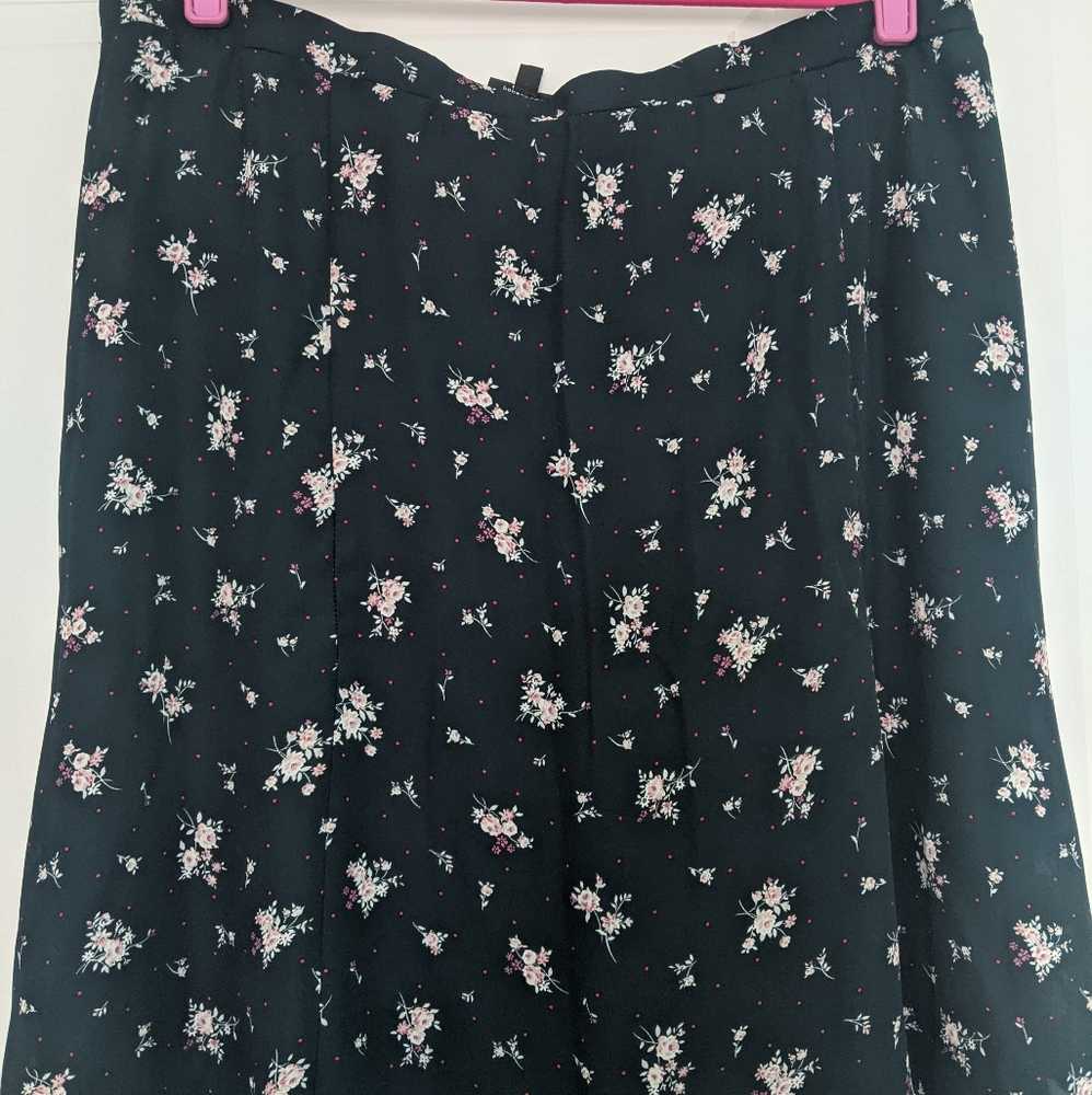 Navy blue floral skirt